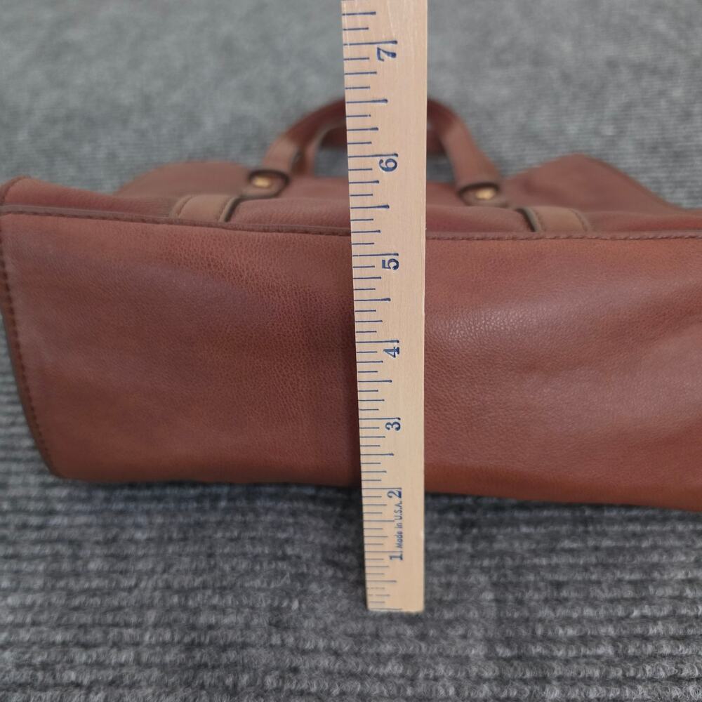 FOSSIL Sydney Satchel Brown Cognac Leather Top Handle Handbag - Picture 8 of 12